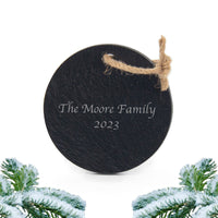 Load image into Gallery viewer, Photo Slate Christmas Ornament personalized with your photo or text / Full color printed photo or Engraved text
