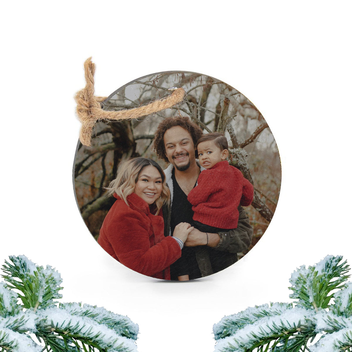 Photo Slate Christmas Ornament personalized with your photo or text / Full color printed photo or Engraved text