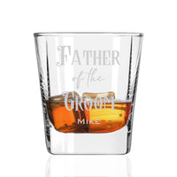 Load image into Gallery viewer, Father of the Groom or Bride Whiskey Glasses / Engraved Rocks Glass 9.25 oz. Wedding whiskey glasses, Wedding gift for dad
