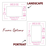 Load image into Gallery viewer, Birth stats picture frame, Newborn frame, Baby shower gift, Kids picture frame, Baby gift / 4x6 photo frame / Printed
