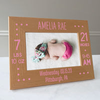 Load image into Gallery viewer, Birth stats picture frame, Newborn frame, Baby shower gift, Kids picture frame, Baby gift / 4x6 photo frame / Printed
