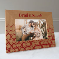 Load image into Gallery viewer, Couples wedding picture frame, Anniversary gift, Modern geometric design pattern / 4x6 photo frame / Printed
