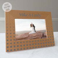 Load image into Gallery viewer, Couples wedding picture frame, Anniversary gift, Modern geometric design pattern / 4x6 photo frame / Printed
