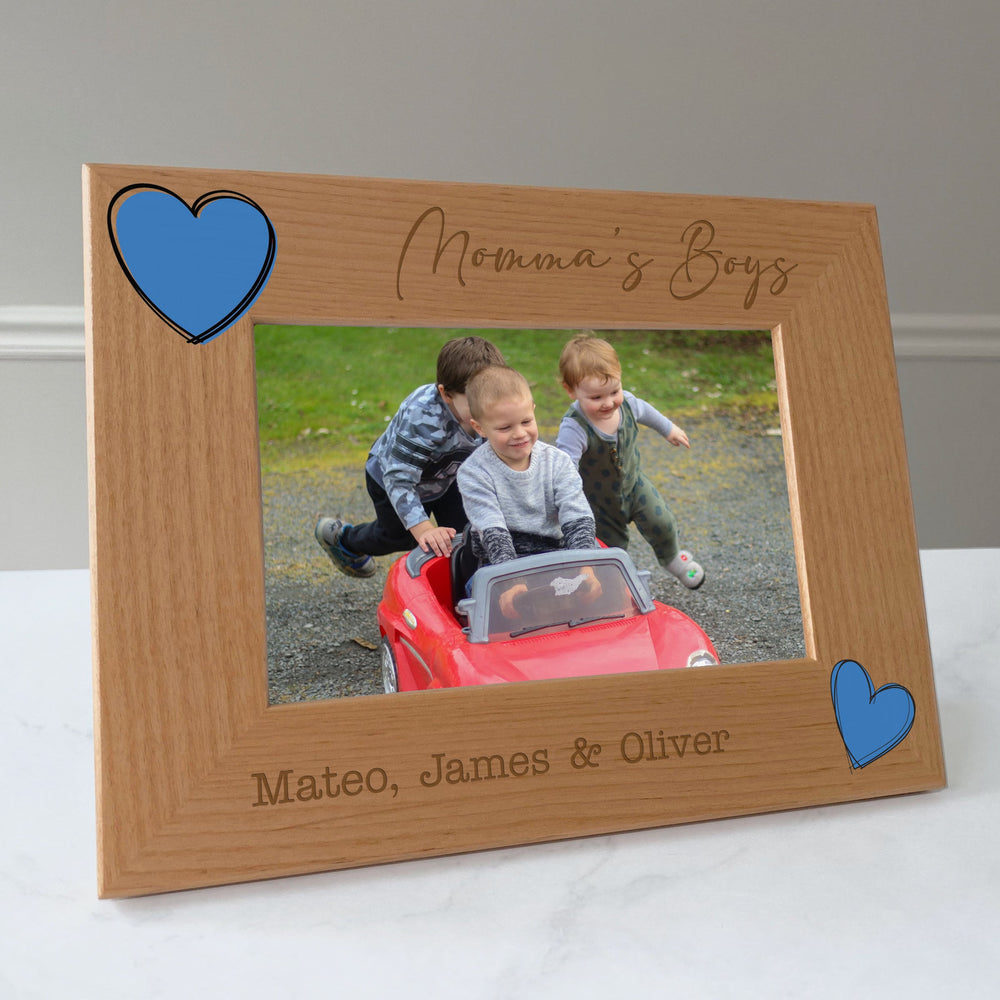 Mother and Sons picture frame, Mother's day gift, Mom gift for son / 4x6 photo frame / Printed & Laser Engraved