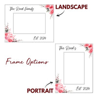 Load image into Gallery viewer, Couples wedding picture frame, Family name gift, Gift for newlyweds / 4x6 photo frame / Printed &amp; Laser Engraved
