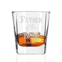 Load image into Gallery viewer, Father of the Groom or Bride Whiskey Glasses / Engraved Rocks Glass 9.25 oz. Wedding whiskey glasses, Wedding gift for dad
