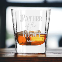 Load image into Gallery viewer, Father of the Groom or Bride Whiskey Glasses / Engraved Rocks Glass 9.25 oz. Wedding whiskey glasses, Wedding gift for dad
