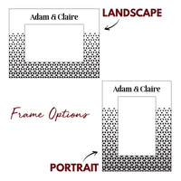 Load image into Gallery viewer, Couples wedding picture frame, Anniversary gift, Modern geometric design pattern / 4x6 photo frame / Printed
