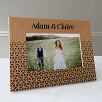 Load image into Gallery viewer, Couples wedding picture frame, Anniversary gift, Modern geometric design pattern / 4x6 photo frame / Printed
