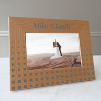 Load image into Gallery viewer, Couples wedding picture frame, Anniversary gift, Modern geometric design pattern / 4x6 photo frame / Printed
