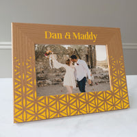 Load image into Gallery viewer, Couples wedding picture frame, Anniversary gift, Modern geometric design pattern / 4x6 photo frame / Printed
