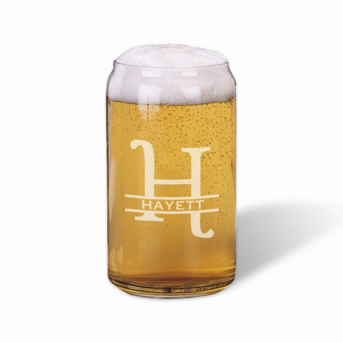 Personalized Monogram Beer Can Glass/Engraved Beer Can Glass 16 oz. Personalized glass, Engraved glass, Wedding glasses, Groomsman gift