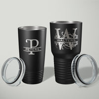 Load image into Gallery viewer, Engraved tumbler, Personalized tumbler, Stainless steel tumbler engraved, metal tumbler personalized, Monogram tumbler, Coffee tumbler
