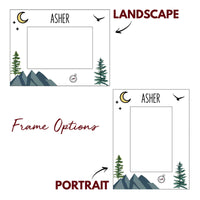 Load image into Gallery viewer, Outdoor mountains picture frame personalized, Baby gift / 4x6 photo frame / Printed
