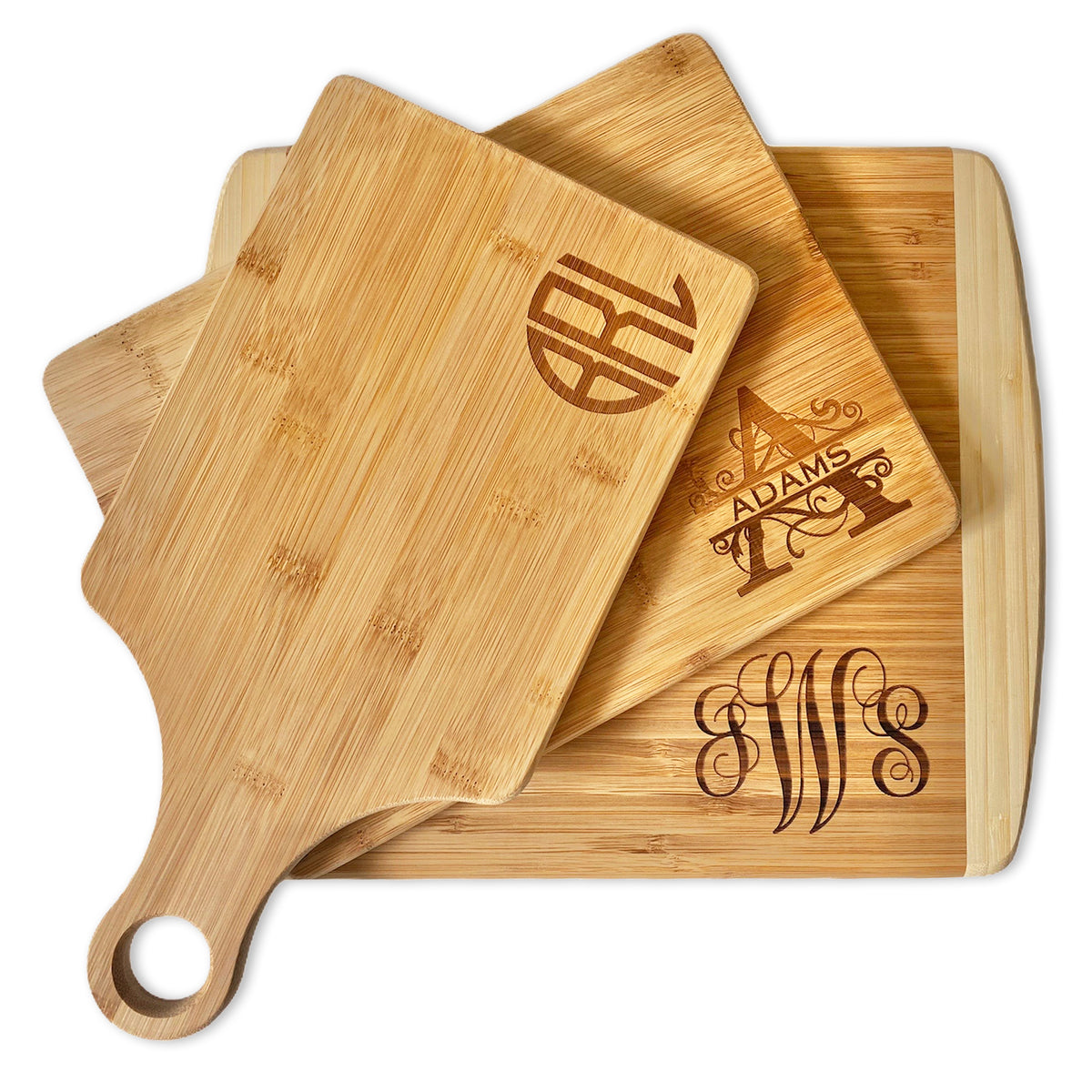 Two Tone Bamboo Cutting Board Personalized Real Estate Closing