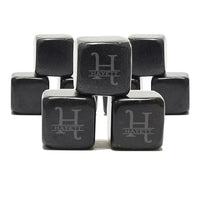 Load image into Gallery viewer, SET OF 9 Personalized Whiskey Stones/Engraved whiskey stones, custom whiskey stones, whiskey gift, black whiskey stones, engraved stones
