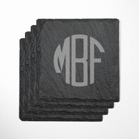 Load image into Gallery viewer, SET OF 4 Personalized engraved slate coasters / Laser engraved
