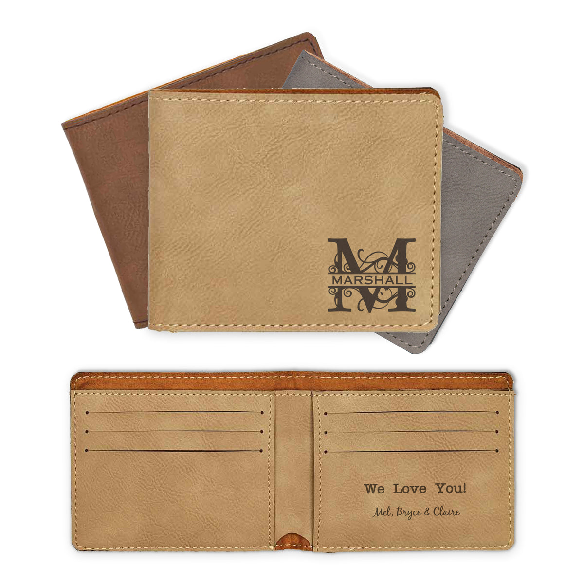 Personalized Wallet, Engraved leather wallet, Gift for him, Men's wallet /Laser engraved  Leather wallet, Engraved wallet