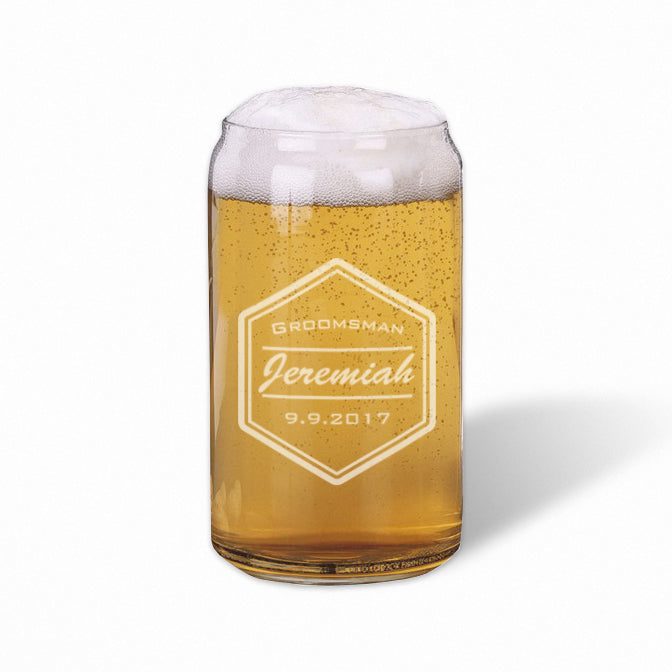 Personalized Groomsman Beer Can Glass/Engraved Beer Can Glass 16 oz. Personalized glass, Engraved glass, Wedding glasses, Groomsman gift