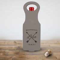 Load image into Gallery viewer, Bridesmaids wine tote bag, Wine carrier bag engraved, Personalized wine gift /Laser engraved
