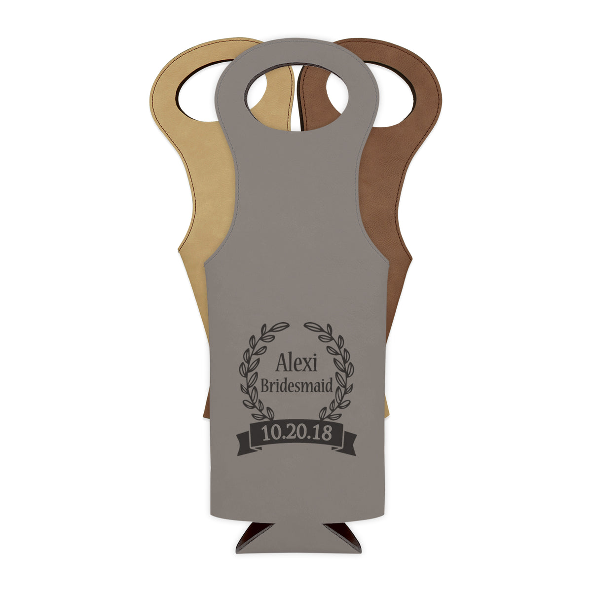 Bridesmaids wine tote bag, Wine carrier bag engraved, Personalized wine gift /Laser engraved