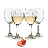 Load image into Gallery viewer, Engraved wine glasses, custom wine glass, Personalized Bridal Party Wedding glasses, custom wine glasses Est. Date Engraved/Wine Glass 20oz.
